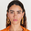 Cult Gaia Reyes Pave Link Drop Earrings In Orange