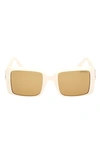 Moncler Women's Promenade 53mm Square Sunglasses In Solid Ivory