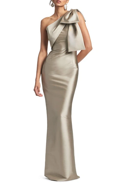 Sachin & Babi Women's Bonnie Satin One-shoulder Gown In Pewter