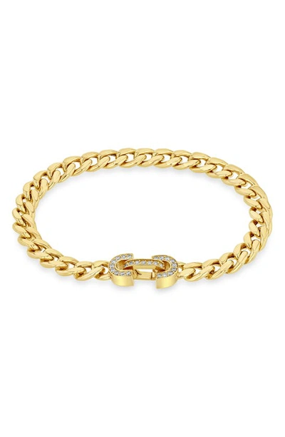 Zoë Chicco Women's Heavy Metal 14k Yellow Gold & 0.25 Tcw Diamond Large Curb-chain Bracelet