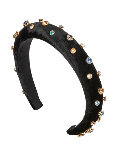Jennifer Behr Women's Joy Velvet Crystal-embellished Headband In Black Multi