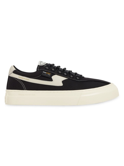 Stepney Workers Club Men's Dellow S-strike Cup Contrast Stripe Sneakers In Black Ecru