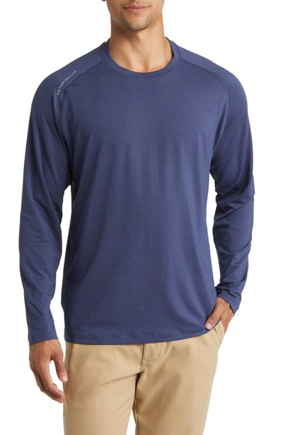 Peter Millar Men's Aurora Performance Long-sleeve T-shirt In Navy