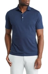 Peter Millar Crown Crafted Excursionist Flex Cotton & Modal Polo In Atlantic Blue