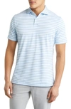 Peter Millar Crown Crafted Martin Stripe Performance Stretch Polo Shirt In Marin Blue