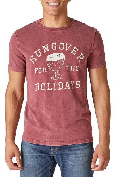 Lucky Brand Hungover Holidays Graphic Tee In Brown