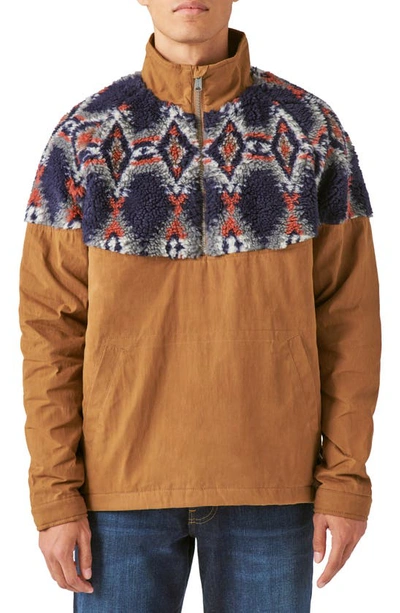 Lucky Brand Men's Classic Fit Mix Anorak Jacket In Khaki