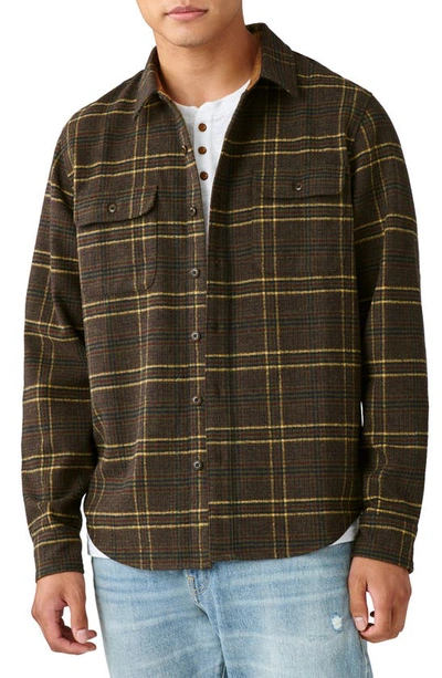 Lucky Brand Plaid Workwear Overshirt In Brown Plaid
