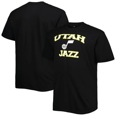 Profile Men's Black Utah Jazz Big And Tall Heart And Soul T-shirt