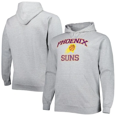 Profile Men's Heathered Gray Phoenix Suns Big And Tall Heart And Soul Pullover Hoodie