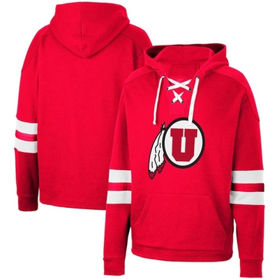 Colosseum Red Utah Utes Lace-up 4.0 Pullover Hoodie