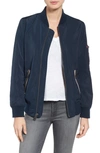 Levi's Ma-1 Satin Bomber Jacket In Navy