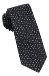 Wrk Mini Floral Silk Tie In Black