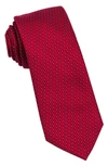 Wrk Neat Silk Tie In Red