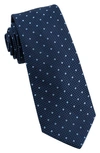 Wrk Classic Dot Silk Tie In Navy