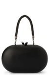 Olga Berg Anya Crystal Handle Clutch In Black
