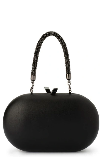 Olga Berg Anya Crystal Handle Clutch In Black