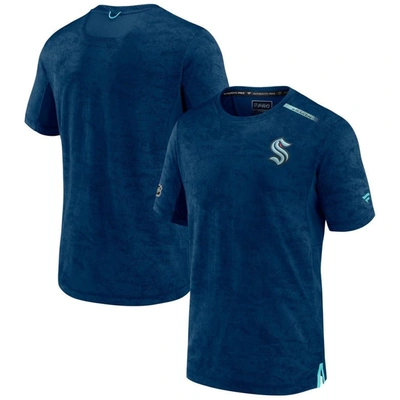 Fanatics Branded Deep Sea Blue Seattle Kraken Authentic Pro Rink Premium Camo T-shirt