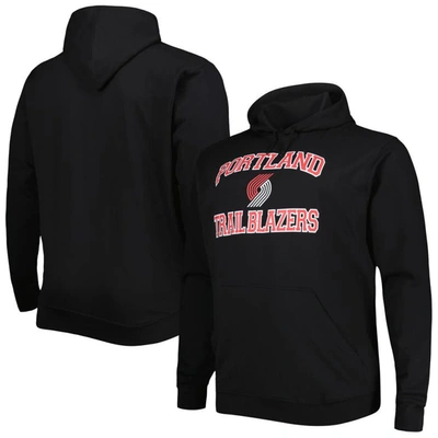 Profile Men's Black Portland Trail Blazers Big And Tall Heart And Soul Pullover Hoodie