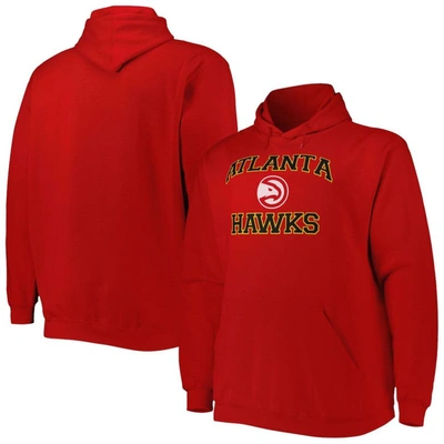 Profile Men's Red Atlanta Hawks Big And Tall Heart And Soul Pullover Hoodie
