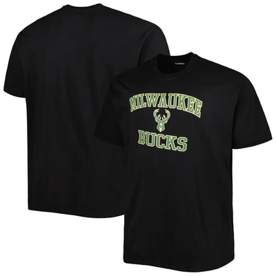Profile Black Milwaukee Bucks Big & Tall Heart & Soul T-shirt
