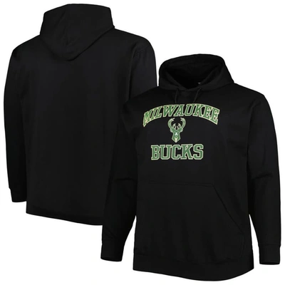 Profile Men's Black Milwaukee Bucks Big And Tall Heart And Soul Pullover Hoodie