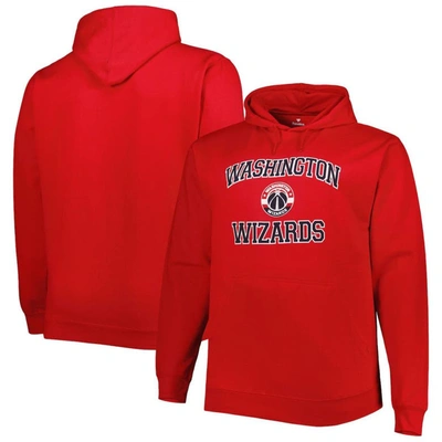 Profile Men's Red Washington Wizards Big And Tall Heart And Soul Pullover Hoodie