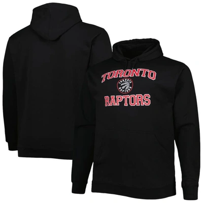 Profile Men's Black Toronto Raptors Big And Tall Heart And Soul Pullover Hoodie