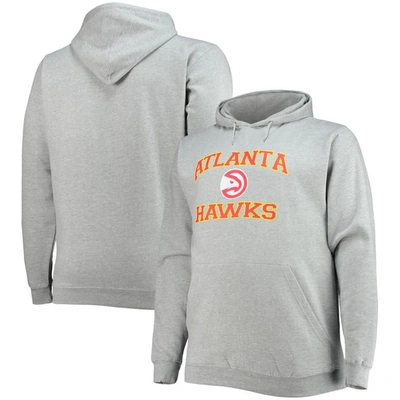 Profile Men's Heathered Gray Atlanta Hawks Big And Tall Heart And Soul Pullover Hoodie