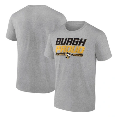 Fanatics Branded Heathered Gray Pittsburgh Penguins Hometown Collection Burgh Proud T-shirt