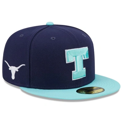 New Era Men's  Navy, Light Blue Texas Longhorns 59fifty Fitted Hat In Navy,light Blue