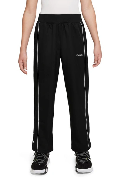 Nike Kid's Lebron Dri-fit Track Pants In Black/ White