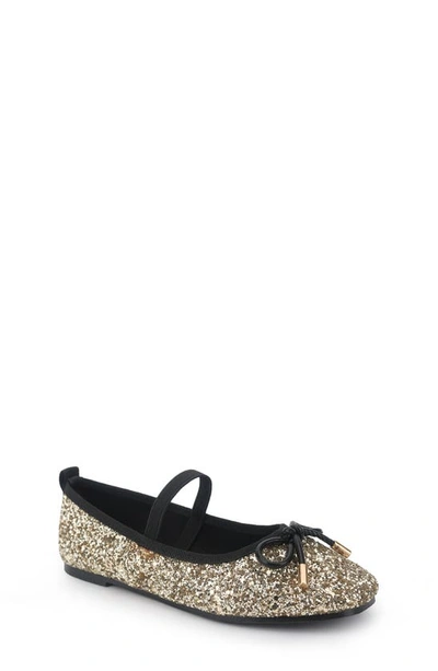 Yosi Samra Kids' Miss Emma Flat In Gold Glitter