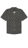 Rag & Bone Avery Floral Short Sleeve Button-up Camp Shirt In Navy Floral