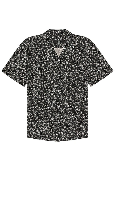 Rag & Bone Avery Floral Short Sleeve Button-up Camp Shirt In Navy Floral