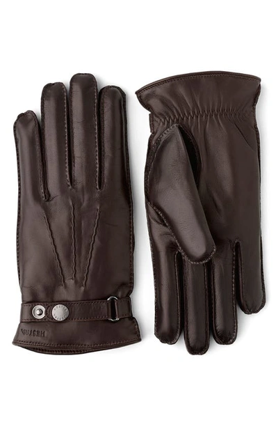 Hestra 'jake' Leather Gloves In Espresso