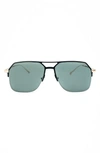 Mita Sustainable Eyewear 57mm Navigator Sunglasses In Black/ Matte Gold