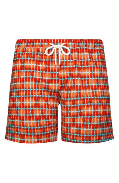 Swims Tile Print Swim Trunks In  Orange