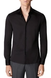 Eton Contemporary Fit Cotton Jersey Shirt In Black