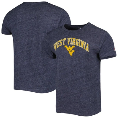 League Collegiate Wear Heather Navy West Virginia Mountaineers 1965 Arch Victory Falls Tri-blend T-s