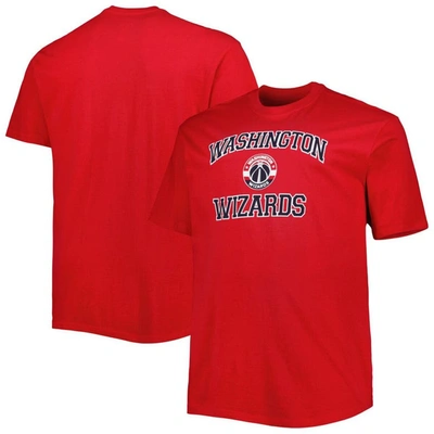 Profile Men's Red Washington Wizards Big And Tall Heart And Soul T-shirt