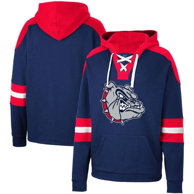 Colosseum Navy Gonzaga Bulldogs Lace-up 4.0 Pullover Hoodie
