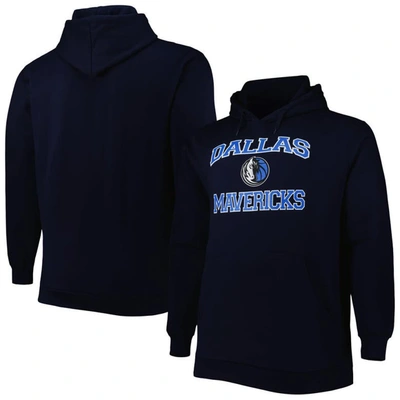 Profile Men's Navy Dallas Mavericks Big And Tall Heart And Soul Pullover Hoodie