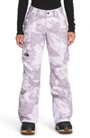 The North Face Freedom Waterproof Insulated Pants In Lavender Fog Tonal Mountainscape Print