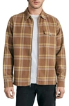 Rag & Bone Dalton Flannel Zip Front Overshirt In Beige Plaid