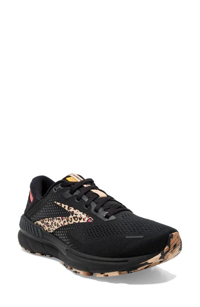 Brooks Adrenaline Gts 22 Sneaker In Black/brown/cheetah