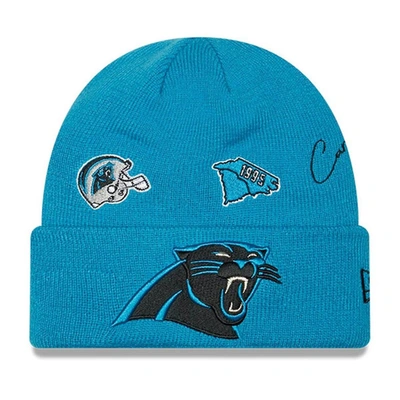 New Era Kids' Youth   Blue Carolina Panthers Identity Cuffed Knit Hat