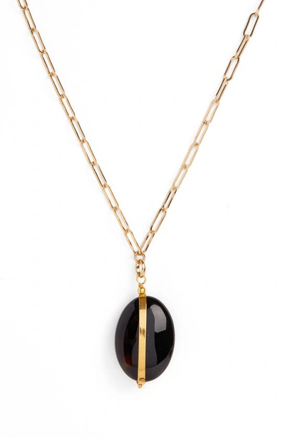 Isabel Marant Stone Pendant Necklace In Black