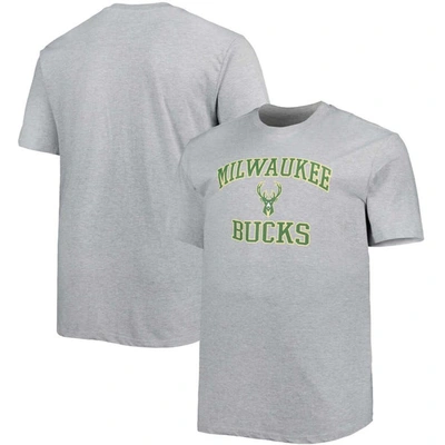 Profile Men's Heathered Gray Milwaukee Bucks Big And Tall Heart & Soul T-shirt