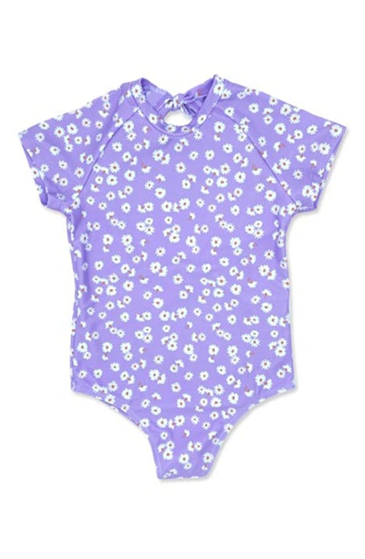 Feather 4 Arrow Kids' Lanikai Short Sleeve One-piece Swimsuit In Lavender